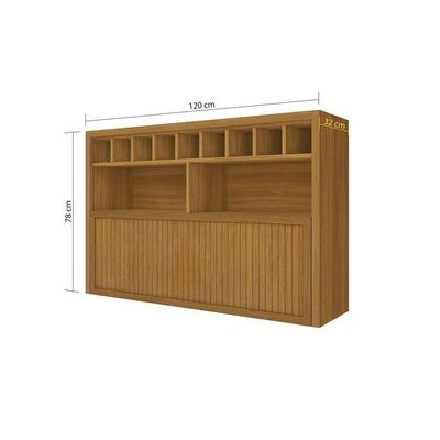 Armário Aéreo P/ Cozinha Baronesa 1 Porta C/ Adega 120cm Freijó - Nesher
