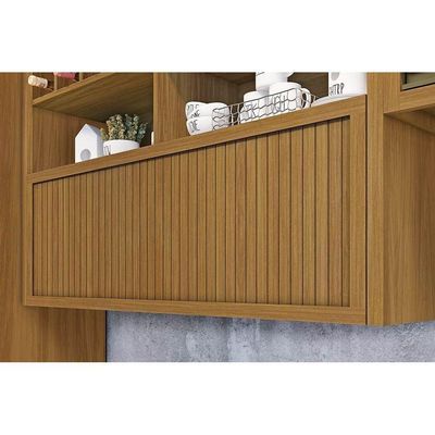 Armário Aéreo P/ Cozinha Baronesa 1 Porta C/ Adega 120cm Freijó - Nesher