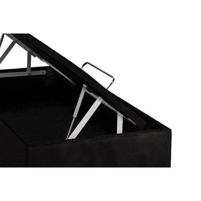 Cama Box Baú King Universal Suede Nero Black (186x198x35) - Ortobom