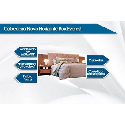 Cabeceira Cama Box Madeirado Casal Everest Plus C/ 2 Gavetas Cumaru/fendi - Novo Horizonte