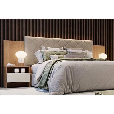 Cabeceira Cama Box Madeirado Casal Everest Plus C/ 2 Gavetas Cumaru/fendi - Novo Horizonte