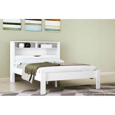 Colchão Casal Ortopédico Ortobom + Cama Invicta Branco