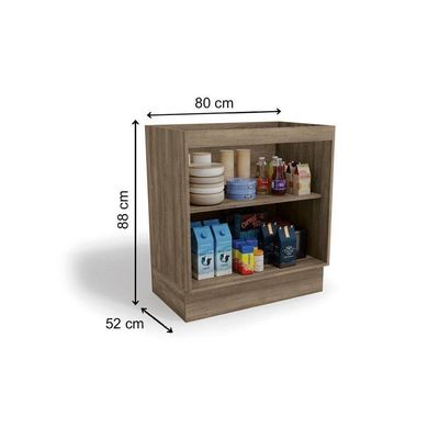 Balcão De Cozinha Maxxi G744 C/ 2 Portas S/ Tampo 80cm Nogal - Kappesberg