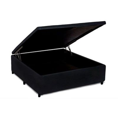 Cama Box Baú Casal Suede Black (138x188x35) Costa Rica