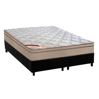 Cama Box King: Colchão Molas Pocket Ensacadas Castor Revolution Híbrido + Base Black(193X203)