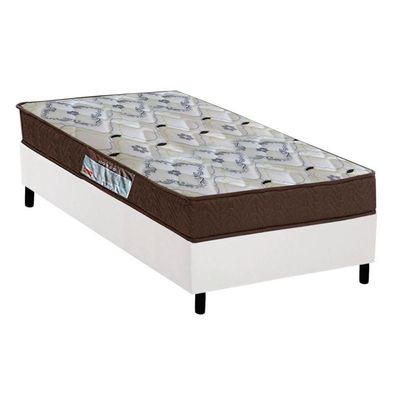 Cama Box Solteiro: Colchão Anatômico Ortobom D45/Ep Fort Tech Iso 150 + Base White(78X188)