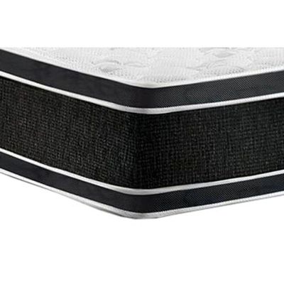 Cama Box King: Colchão Espuma D33 Castor Black E White + Base Crc Suede Clean(193X203)