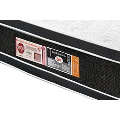 Cama Box King: Colchão Espuma D33 Castor Black E White + Base Crc Suede Clean(193X203)