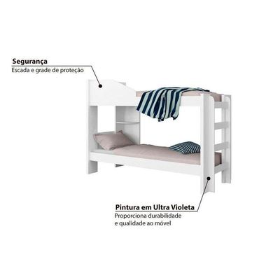 Colchão Physical Ortobom (2Un) + Beliche Indy Branco