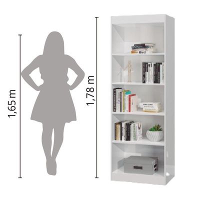 Estante Livreiro Multiuso 4 Prateleiras 1,78m Office Branco J&a Branco