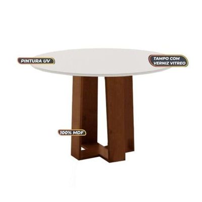 Mesa Redonda Athenas Cedro/Off White