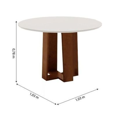 Mesa Redonda Athenas Cedro/Off White