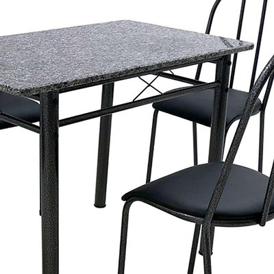 Conjunto de Mesa com 4 Cadeiras Genebra Preto
