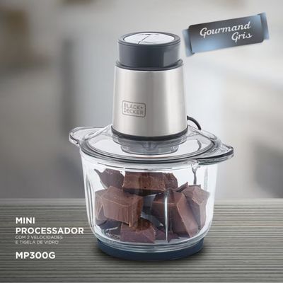 Miniprocessador MP300G Inox 2 velocidades 300W BlackeDecker Inox / 220V