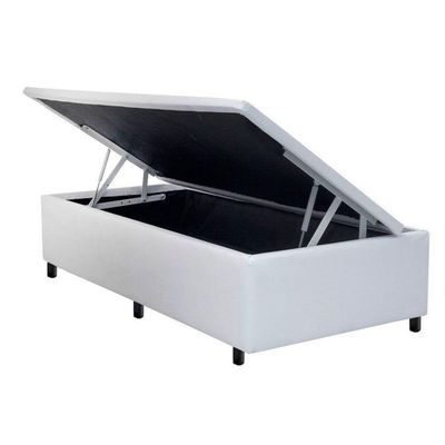 Cama Box Baú Solteiro Courano White (88x188x35) - Costa Rica