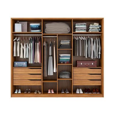 Guarda-Roupa Casal com 2 Espelhos Atrice 6 PT 6 GV Amêndola e Grafito