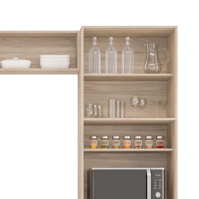 Cozinha Compacta Firenze I 11 PT 2 GV Avena e Grafito
