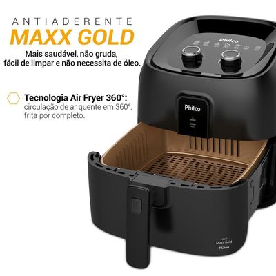 Air Fryer Philco 9L 2000W Cesto Quadrado Gold PAF90B 220V