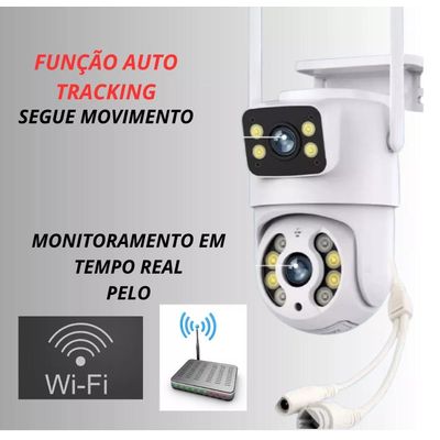 Câmera IP Wi-fi Lentes Dupla Externa Prova D'água Infravermelho HD 1080P