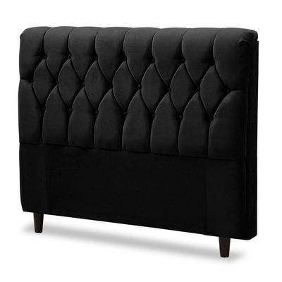 Cabeceira Cama Box Istambul Casal 145cmx126cm Suede Preto Preto