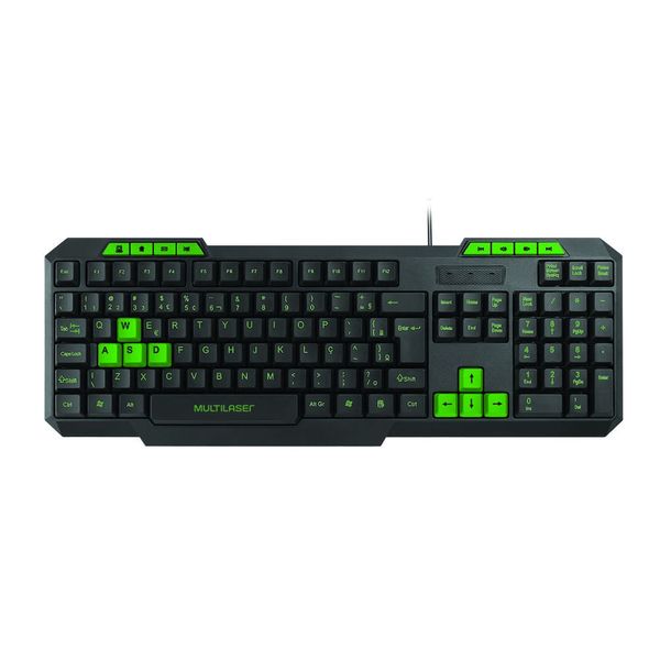 Teclado Gamer Multimídia Slim Verde Multilaser - TC243 TC243 Teclado Gamer Multimídia Slim Verde Multilaser - TC243 TC243