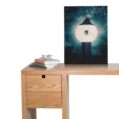 Quadro Decorativo Infantil - Rapunzel E O Castelo Na Lua