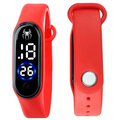 Relogio Digital Bracelete Infantil Homem Aranha Pulseira Ajustavel Vermelho Qualidade Premium Heroi