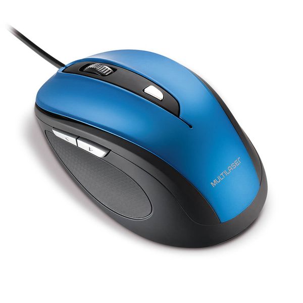 Mouse Multilaser Comfort 6 Botões Usb Azul/Preto - MO244 MO244