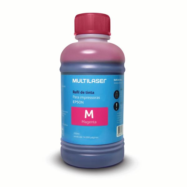 Refil De Tinta Para Impressoras Epson 250Ml Magenta Multilaser - RF015 RF015 Refil De Tinta Para Impressoras Epson 250Ml Magenta Multilaser - RF015 RF015