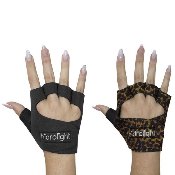 Kit 2 Pares de Luva de Musculação Hidrolight Neoprene G / Preto e Marrom
