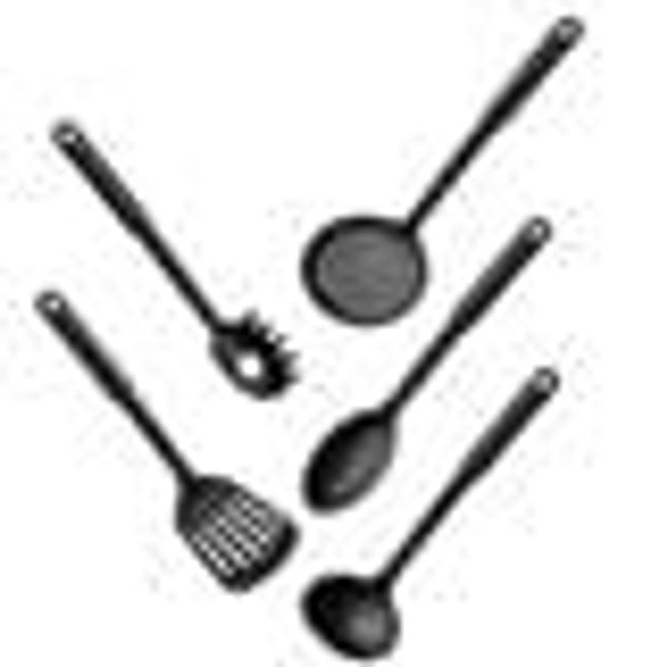 Kit de Utensílios em Nylon com 5 Peças Preto Up Home - UD214 UD214 Kit de Utensílios em Nylon com 5 Peças Preto Up Home - UD214 UD214