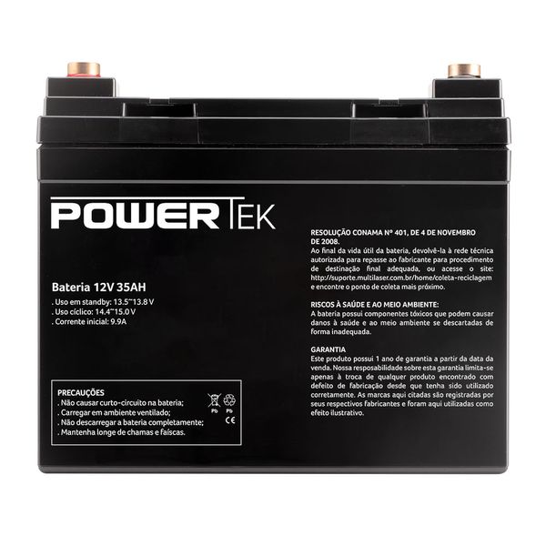 Bateria 12v 35ah Powertek - EN020 EN020