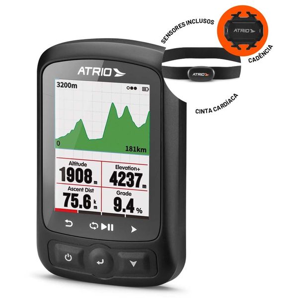 GPS New Titanium c/ Cinta Cardíaca e Sensor de Cadencia Atrio - BI244 BI244