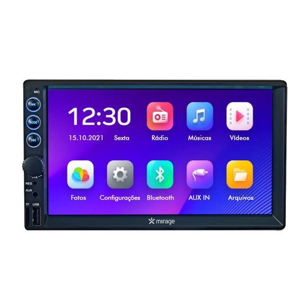 Combo Tech - Central Multimidia 7 Pol, Mirror Link Mirage e Relógio Smartwatch Viena Prata Android/iOS - GP350K GP350K