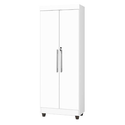 Armário Multiuso Lavanderia Com Chave 2 Portas 1,80m Texas Branco J&A Branco