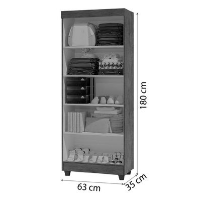 Armário Multiuso Lavanderia Com Chave 2 Portas 1,80m Texas Branco J&A Branco