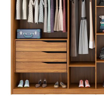 Guarda-Roupa Casal com 2 Espelhos Atrice 6 PT 6 GV Amêndola