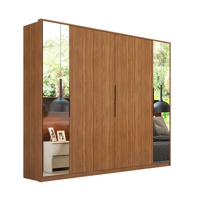 Guarda-Roupa Casal com 2 Espelhos Atrice 6 PT 6 GV Amêndola