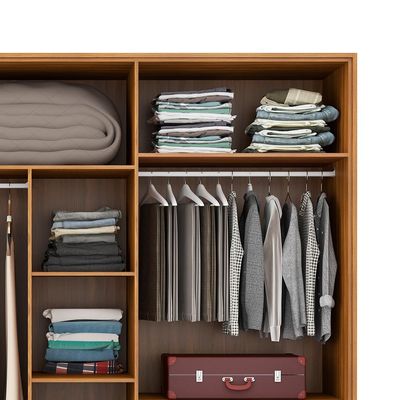 Guarda-Roupa Casal com 2 Espelhos Atrice 6 PT 6 GV Amêndola