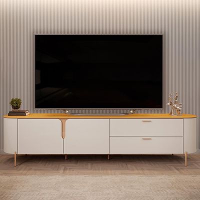 Rack Para Sala de Estar TV 75 Pol Orgânico Dion D05 Bali Cedro - Lyam Decor