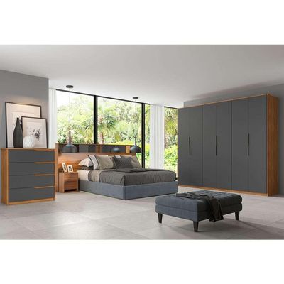 Guarda-Roupa Casal Atrice 6 PT 6 GV Amendola e Grafito