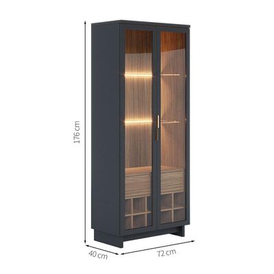 Cristaleira Guanabara 2 PT Preto e Noce