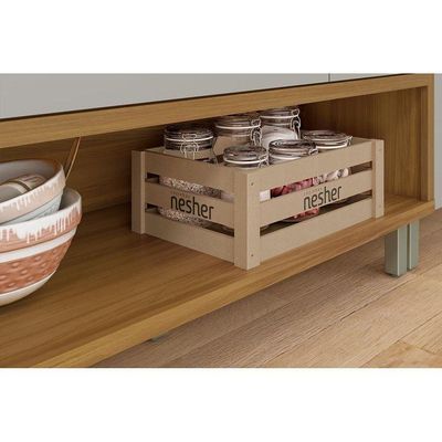 Balcão De Cozinha Princesa 1 Porta E 2 Gavetas C/ Tampo 120cm Freijo/off White - Nesher