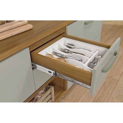 Balcão De Cozinha Princesa 1 Porta E 2 Gavetas C/ Tampo 120cm Freijo/off White - Nesher