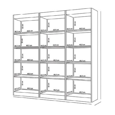 Estante Livreiro Multiuso 12 Prateleiras 1,71m Office Branco J&a Branco Nature
