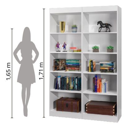 Estante Livreiro Multiuso 8 Prateleiras 1,71m Branco