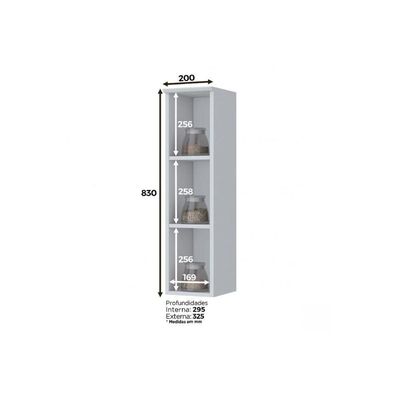 Nicho Para Cozinha Aéreo Americana 20cm Cinza - Henn