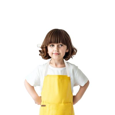 Avental Infantil Azul e Amarelo Crianças Algodao Kids 2un