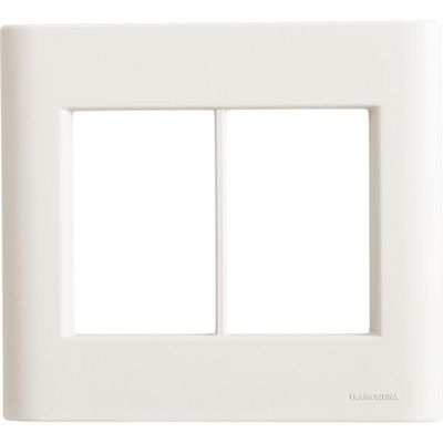 Placa 6 Postos 4x4 Tramontina Giz Branca Soft Touch Com Suporte