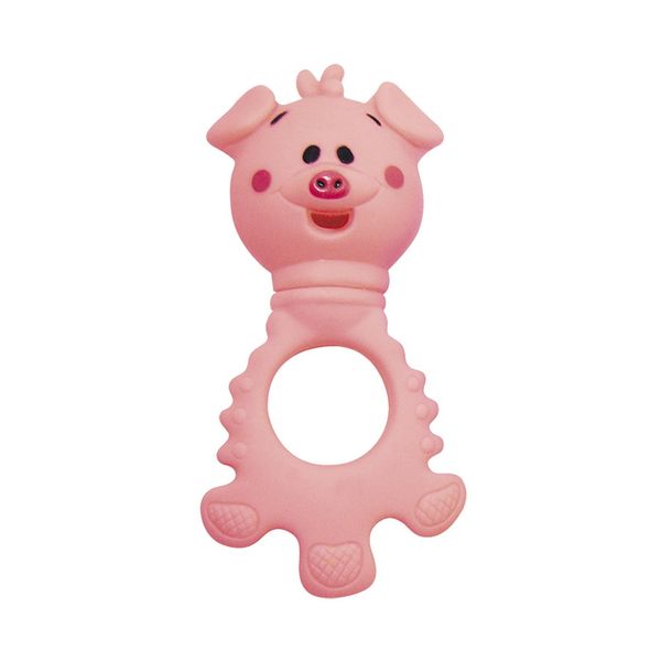 Chocalho Mordedor Pais e Filhos Animais Gala Rosa